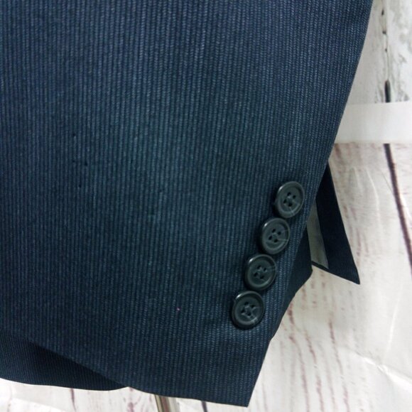 JF J. Ferrar Modern Fit 38R 2 Button Dark Gray Pinstripe Suit Blazer Sport Coat - Picture 3 of 8